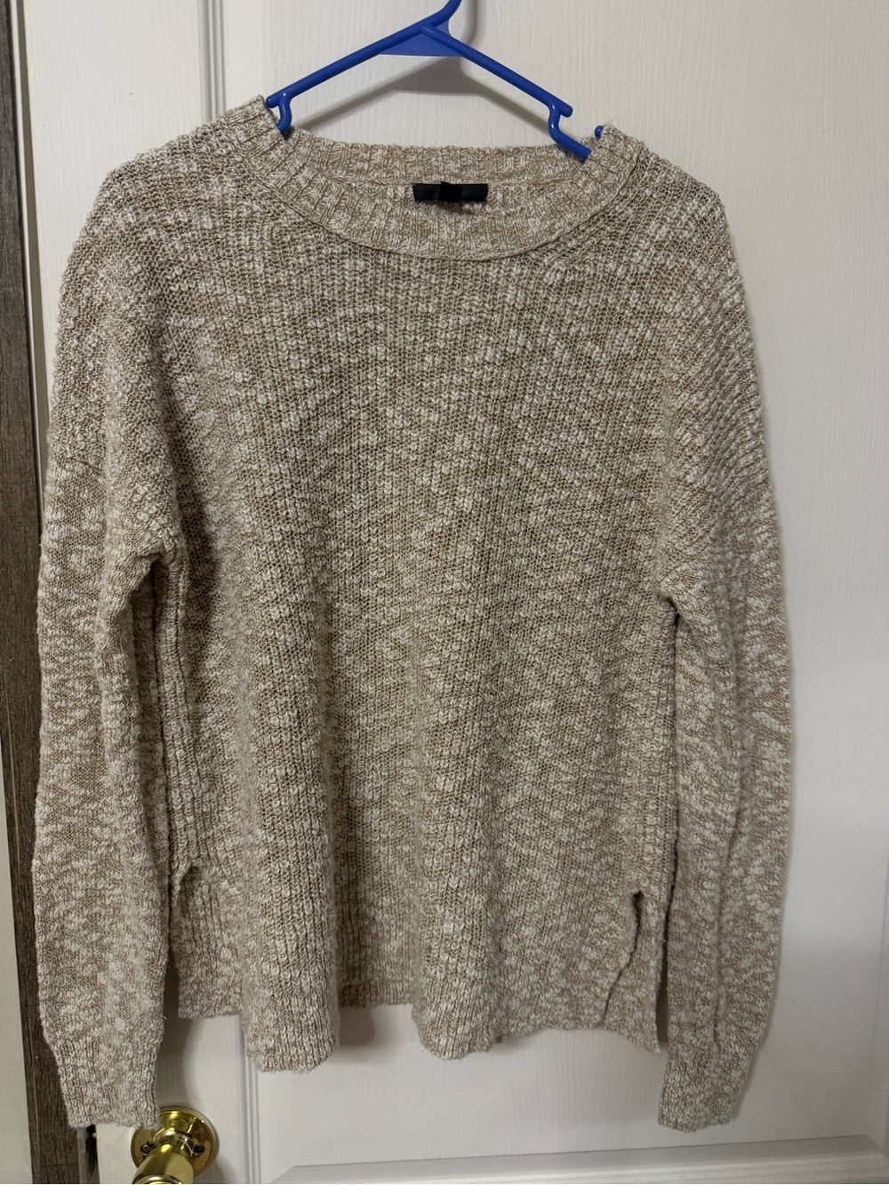 J. Crew Marled Knit Sweater in Beige and Cream